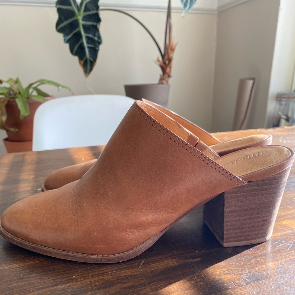 Madewell Harper Mule in amber brown